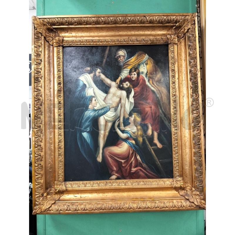 QUADRO DEPOSIZIONE DALLA CROCE OLIO SU RAME 58,5X68 | Mercatino dell'Usato Roma portonaccio 1