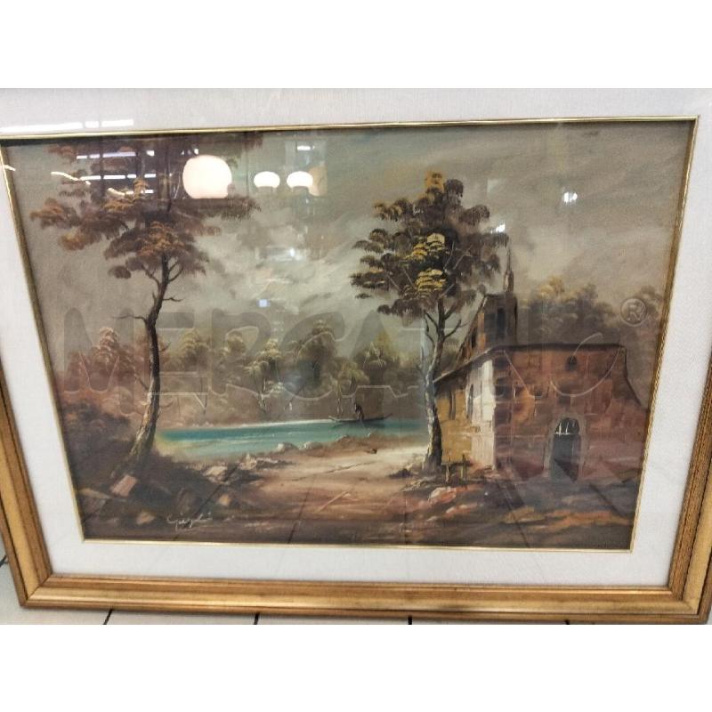 QUADRO DIPINTO CASA C ALBERI | Mercatino dell'Usato Roma portonaccio 2