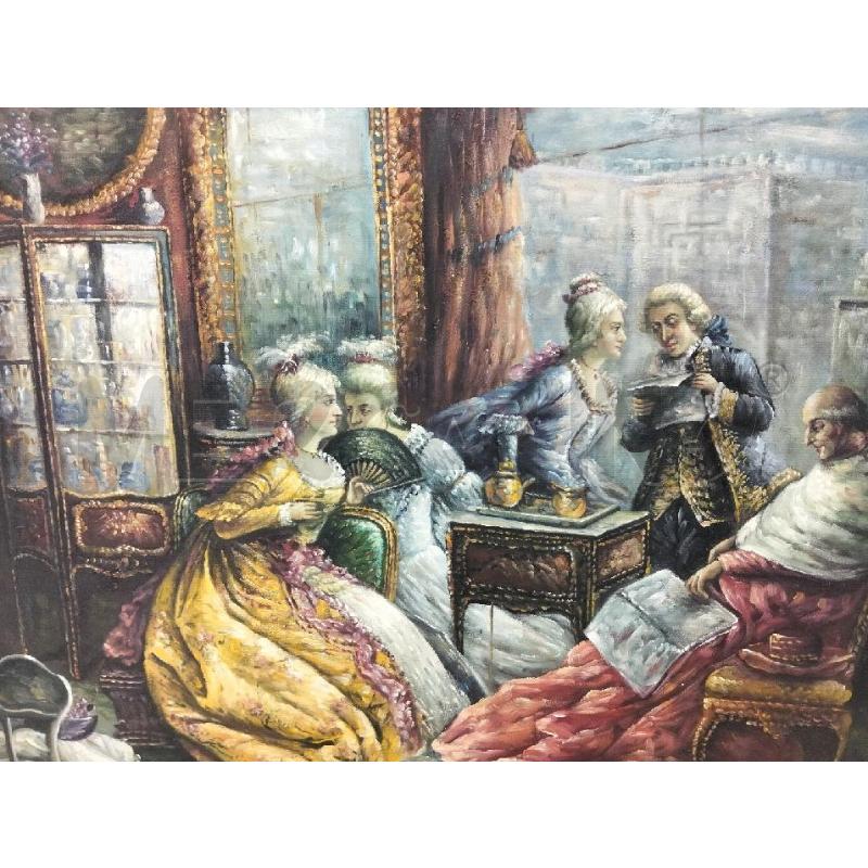 QUADRO DIPINTO SU TELA C/PERSONAGGI XIX SECOLO | Mercatino dell'Usato Roma portonaccio 2