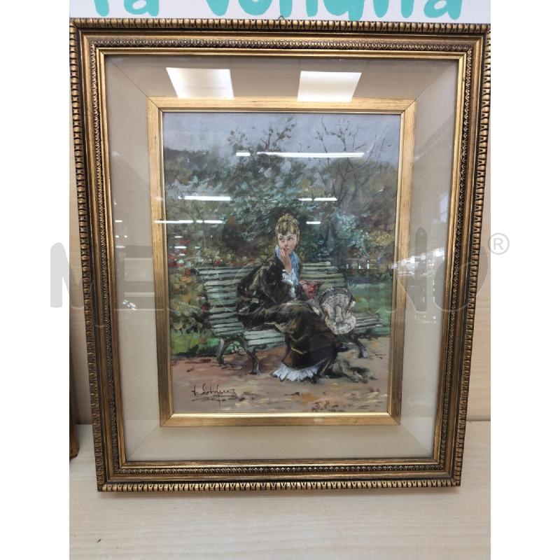 QUADRO DONNA AL PARCO VITO LOBEFARO 60X50 | Mercatino dell'Usato Roma portonaccio 1
