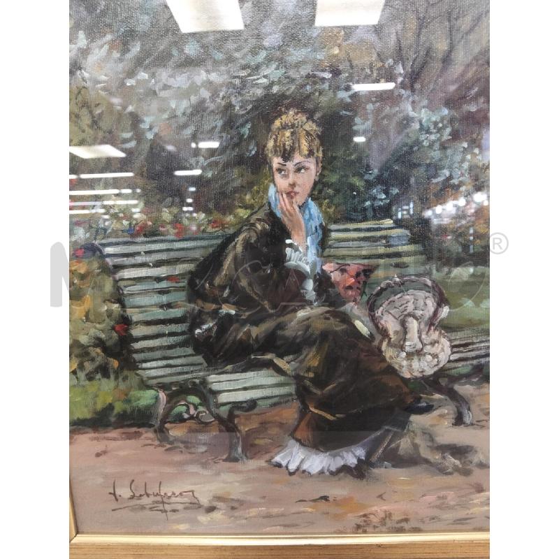QUADRO DONNA AL PARCO VITO LOBEFARO 60X50 | Mercatino dell'Usato Roma portonaccio 5
