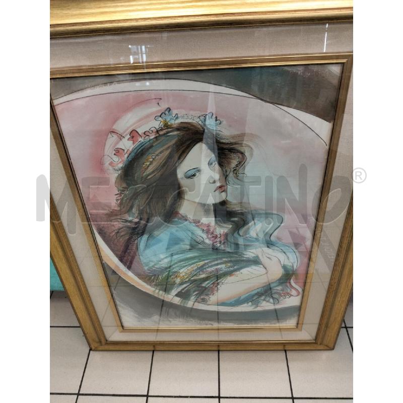 QUADRO DONNA CON MAZZO DI FIORI | Mercatino dell'Usato Roma portonaccio 4