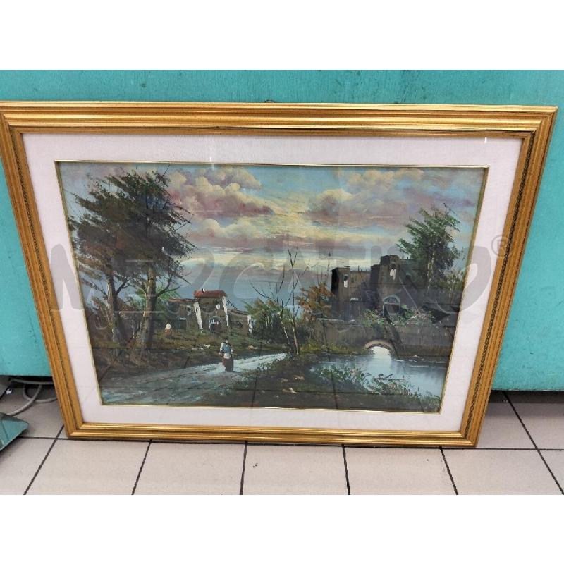 QUADRO PAESAGGIO CASE PONTE E CASE | Mercatino dell'Usato Roma portonaccio 1
