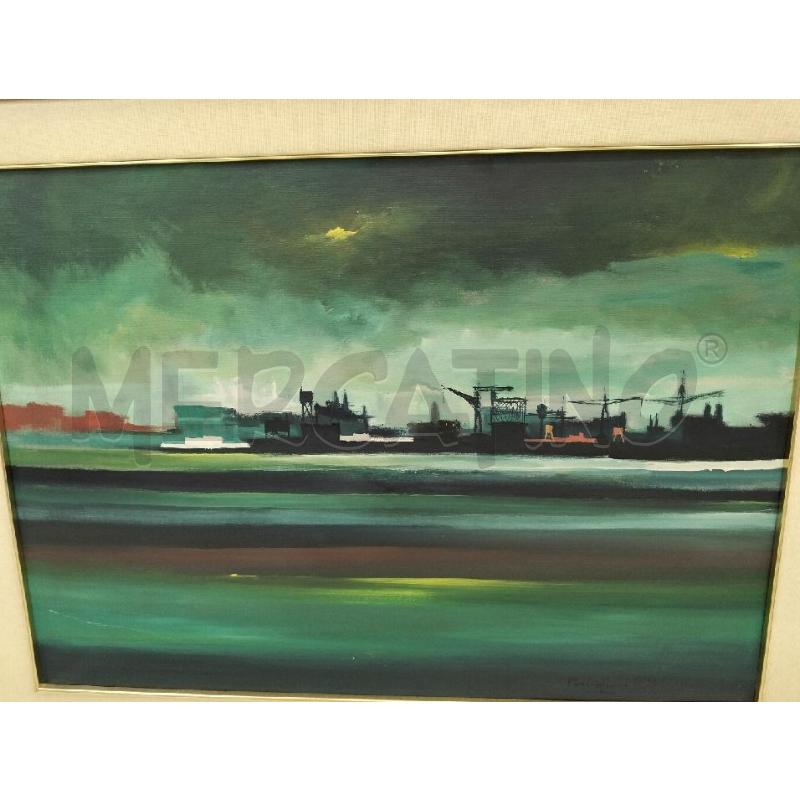 QUADRO POSTIGLIONE MARE C BARCHE IN OMBRA | Mercatino dell'Usato Roma portonaccio 2