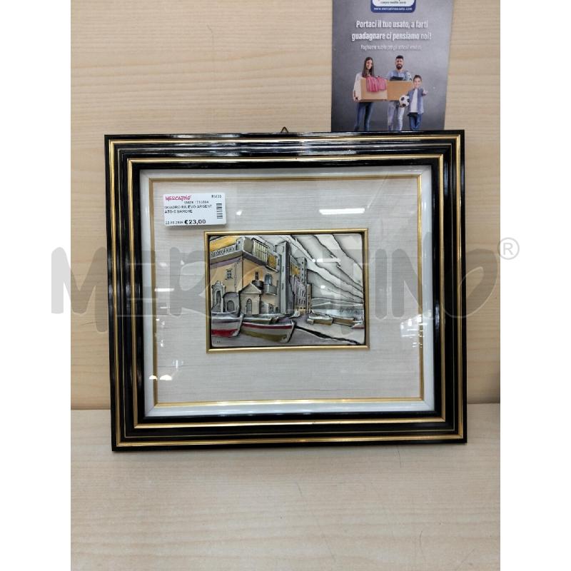 QUADRO RILIEVO ARGENTATO C BARCHE | Mercatino dell'Usato Roma portonaccio 3