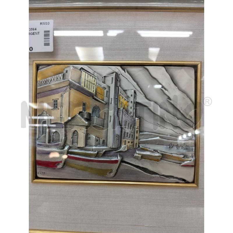 QUADRO RILIEVO ARGENTATO C BARCHE | Mercatino dell'Usato Roma portonaccio 4