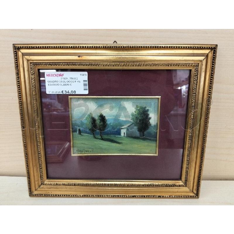 QUADRO SAGLIOCCO F PAESAGGIO ALBERI C CASE | Mercatino dell'Usato Roma portonaccio 1