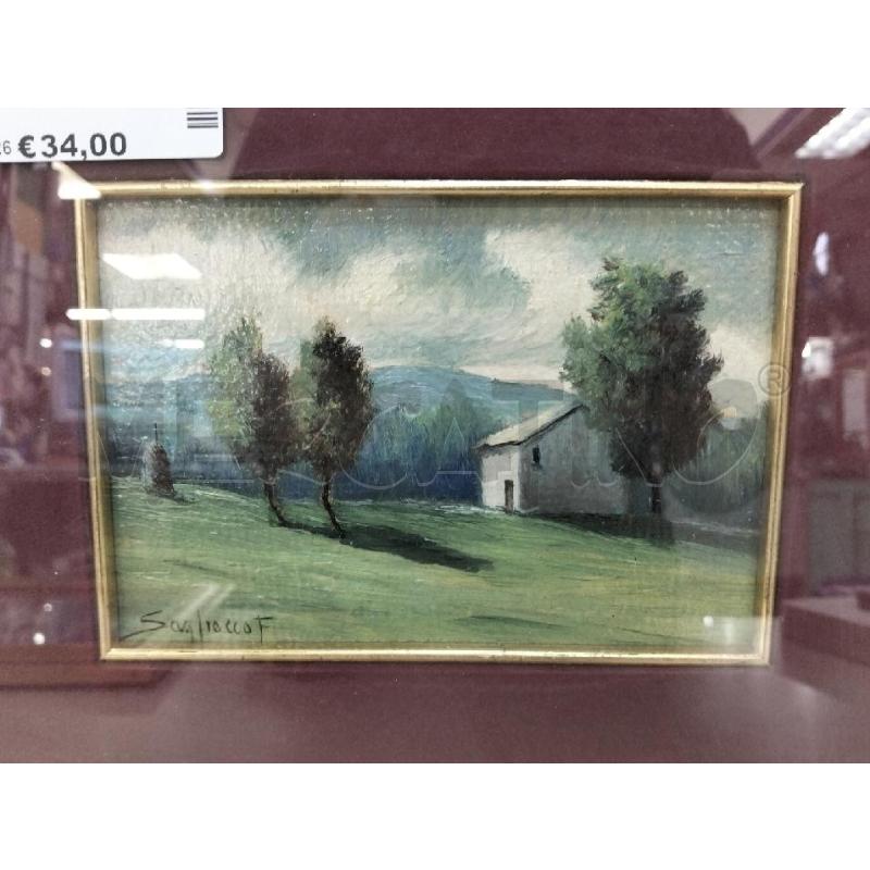 QUADRO SAGLIOCCO F PAESAGGIO ALBERI C CASE | Mercatino dell'Usato Roma portonaccio 2