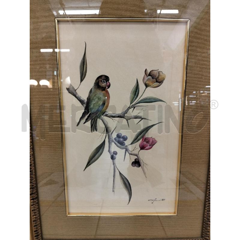QUADRO UCCELLI SU RAMO C FIORI | Mercatino dell'Usato Roma portonaccio 2