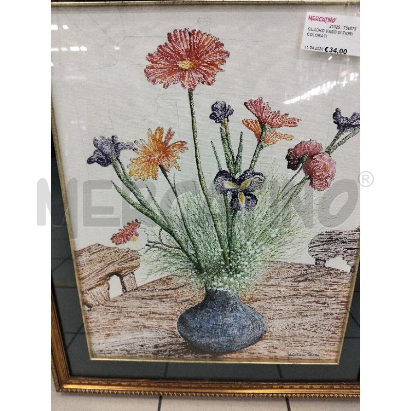 QUADRO VASO DI FIORI COLORATI | Mercatino dell'Usato Roma portonaccio 2