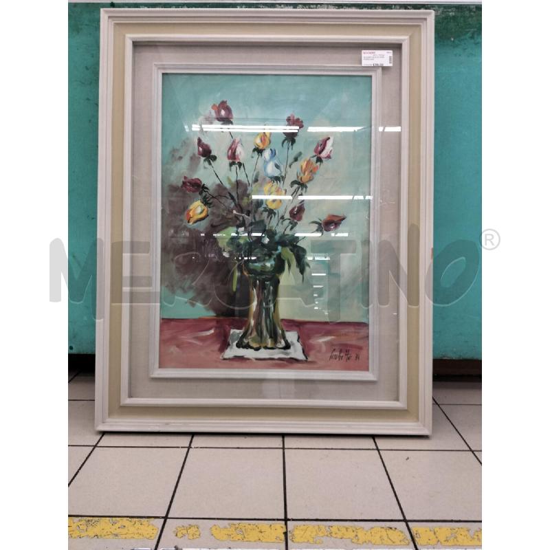 QUADRO VASO DI FIORI FONDO AZZ | Mercatino dell'Usato Roma portonaccio 1