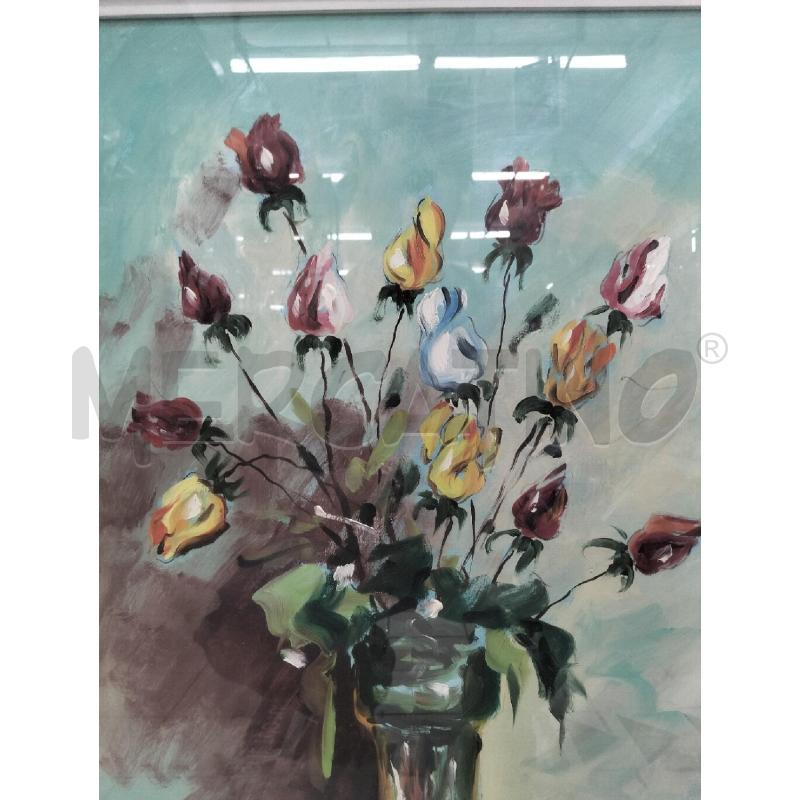 QUADRO VASO DI FIORI FONDO AZZ | Mercatino dell'Usato Roma portonaccio 5