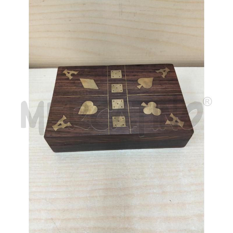SCATOLA LEGNO PORTA CARTE APPLIC OTT | Mercatino dell'Usato Roma portonaccio 1