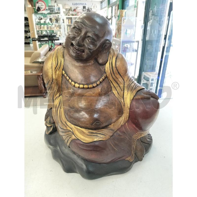 SCULTURA BUDDAH LEGNO | Mercatino dell'Usato Roma portonaccio 1