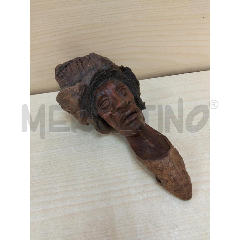 SCULTURA PICCOLA LEGNO VOLTO | Mercatino dell'Usato Roma portonaccio 1