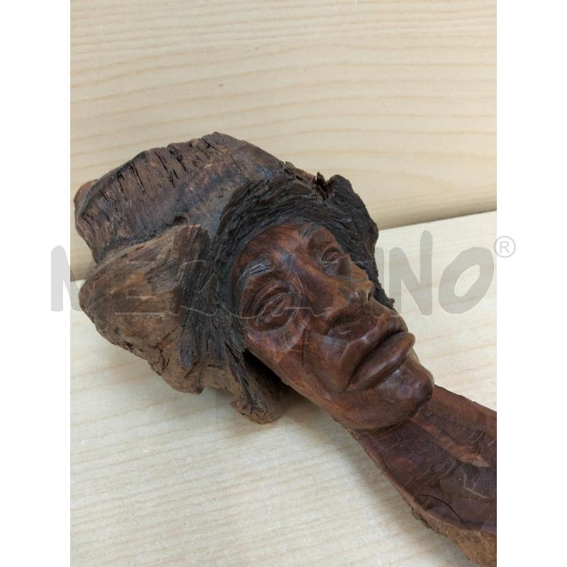 SCULTURA PICCOLA LEGNO VOLTO | Mercatino dell'Usato Roma portonaccio 2