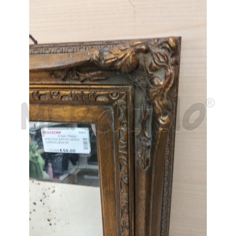 SPECCHIO ANTICO LEGNO CORN RILIEVO SPECCHIO ROVINATO | Mercatino dell'Usato Roma portonaccio 2
