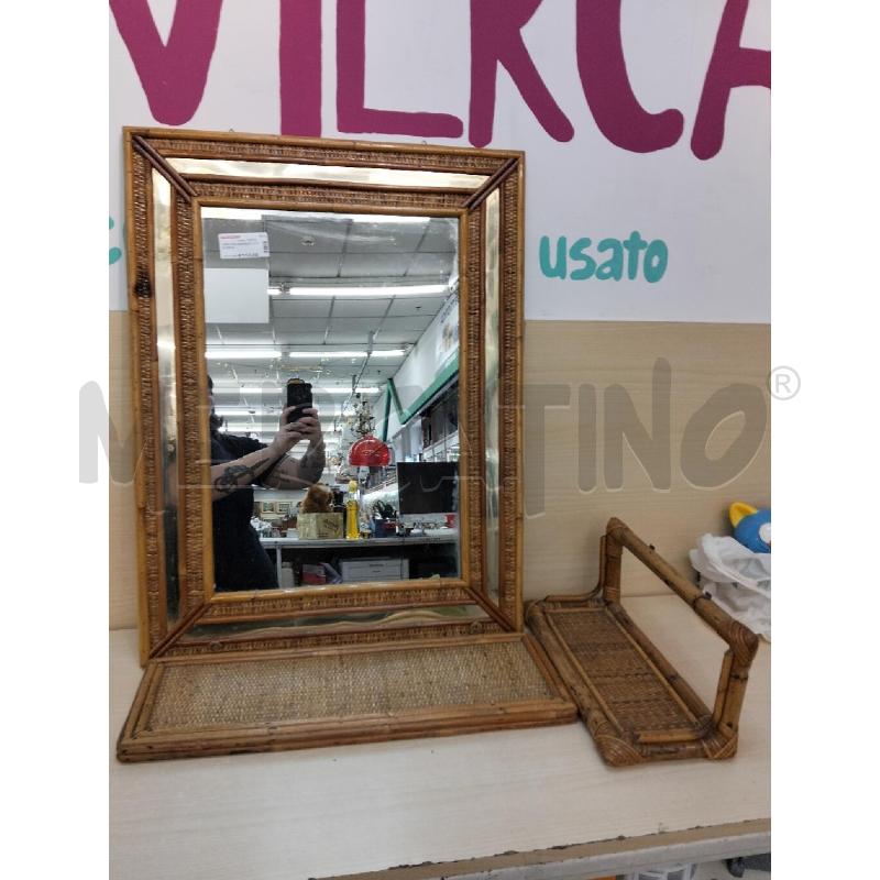 SPECCHIO BAMBOO C 2 MENSOLE | Mercatino dell'Usato Roma portonaccio 1