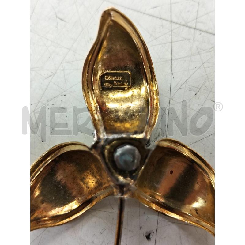 SPILLA ARG DORATA FIORE C STRASS | Mercatino dell'Usato Roma portonaccio 2