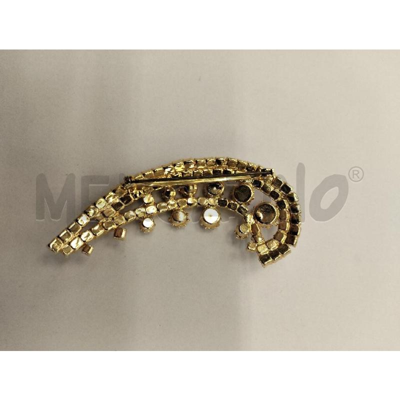 SPILLA GRANDE DORATA STRASS BIA E COLORATI | Mercatino dell'Usato Roma portonaccio 2