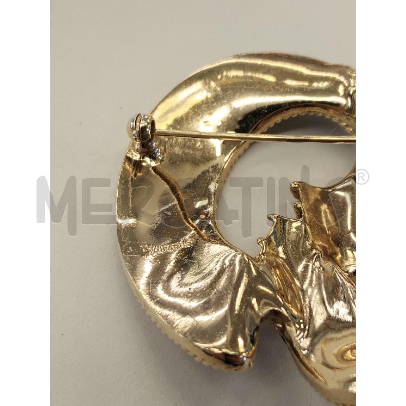 SPILLA TRIFARI DORATA STRASS GRIGI | Mercatino dell'Usato Roma portonaccio 3