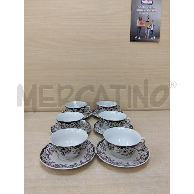 TAZZE PZ. 6 BIANCHE DEC MARR FIORI REAL | Mercatino dell'Usato Roma portonaccio 1