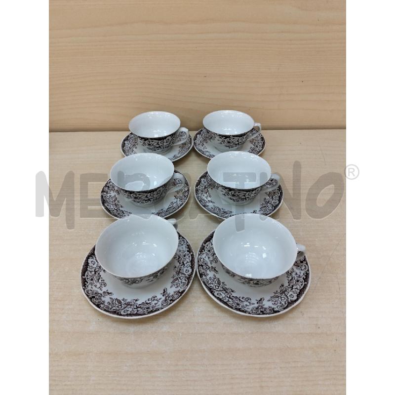 TAZZE PZ. 6 BIANCHE DEC MARR FIORI REAL | Mercatino dell'Usato Roma portonaccio 2