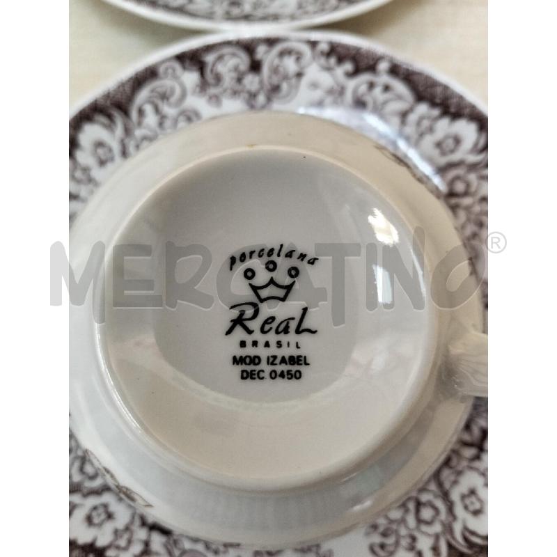 TAZZE PZ. 6 BIANCHE DEC MARR FIORI REAL | Mercatino dell'Usato Roma portonaccio 3