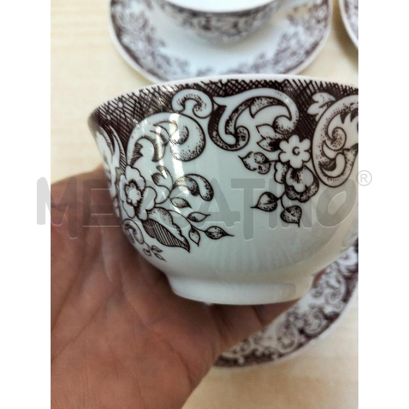 TAZZE PZ. 6 BIANCHE DEC MARR FIORI REAL | Mercatino dell'Usato Roma portonaccio 5