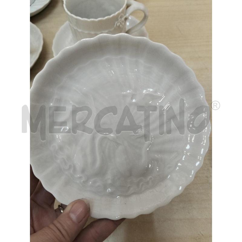 TAZZE PZ. 6 BIANCHE PORCELLANA C/CIGNI  | Mercatino dell'Usato Roma portonaccio 4