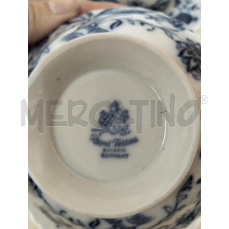 TAZZE PZ. 6 DA BRODO PORCELLANA FIORI BLU | Mercatino dell'Usato Roma portonaccio 2