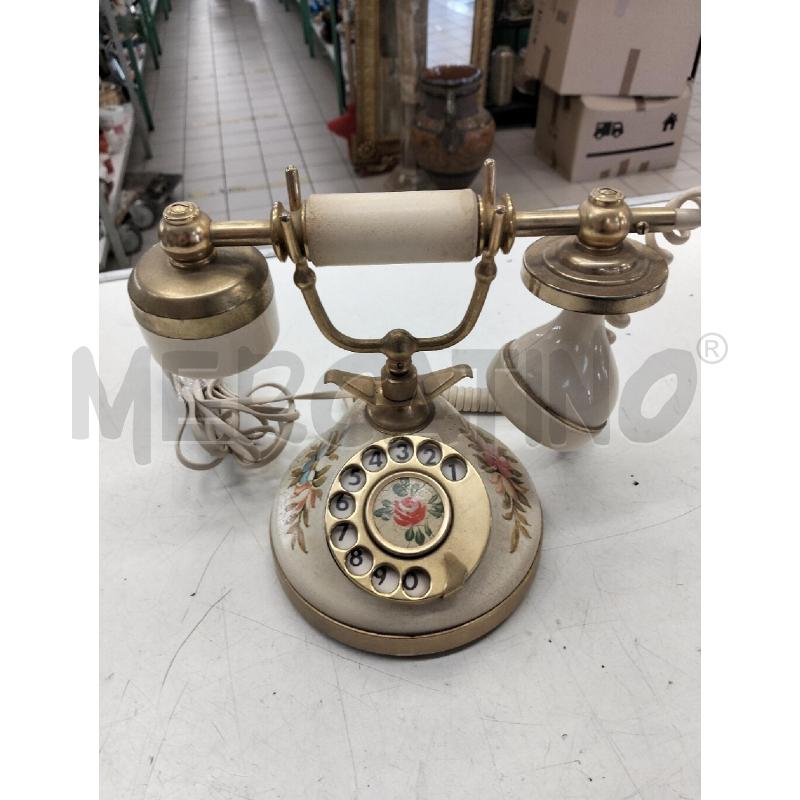 TELEFONO A DISCO BEIGE C FIORI | Mercatino dell'Usato Roma portonaccio 1