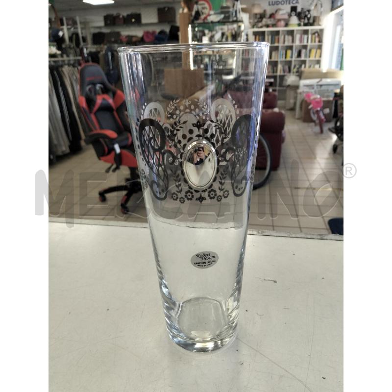 VASO VETRO C PLACCA ARGENTATA | Mercatino dell'Usato Roma portonaccio 1