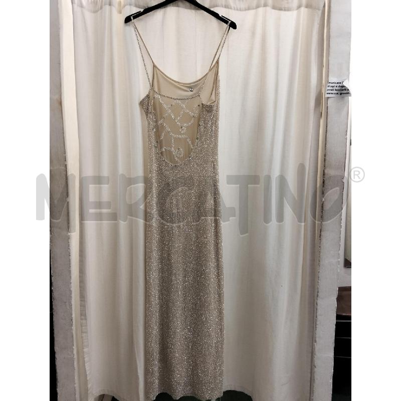 VESTITO DONNA BEIGE CN PAET  | Mercatino dell'Usato Roma portonaccio 1