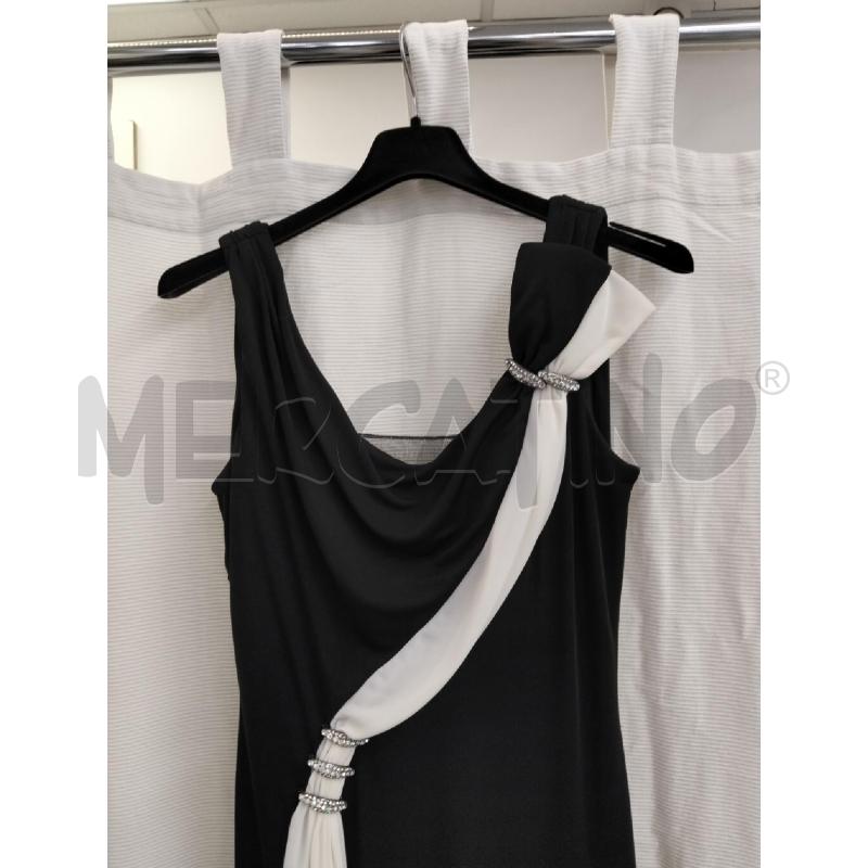 VESTITO DONNA RENATO NERO CN BIANCHE | Mercatino dell'Usato Roma portonaccio 2
