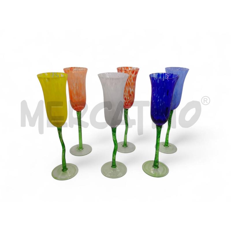 BICCHIERI COLORATI PZ6 MURANO | Mercatino dell'Usato Roma tiburtina 1