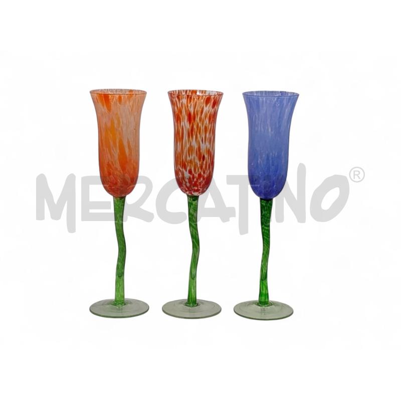 BICCHIERI COLORATI PZ6 MURANO | Mercatino dell'Usato Roma tiburtina 3