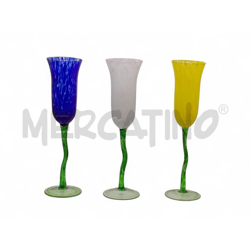 BICCHIERI COLORATI PZ6 MURANO | Mercatino dell'Usato Roma tiburtina 4