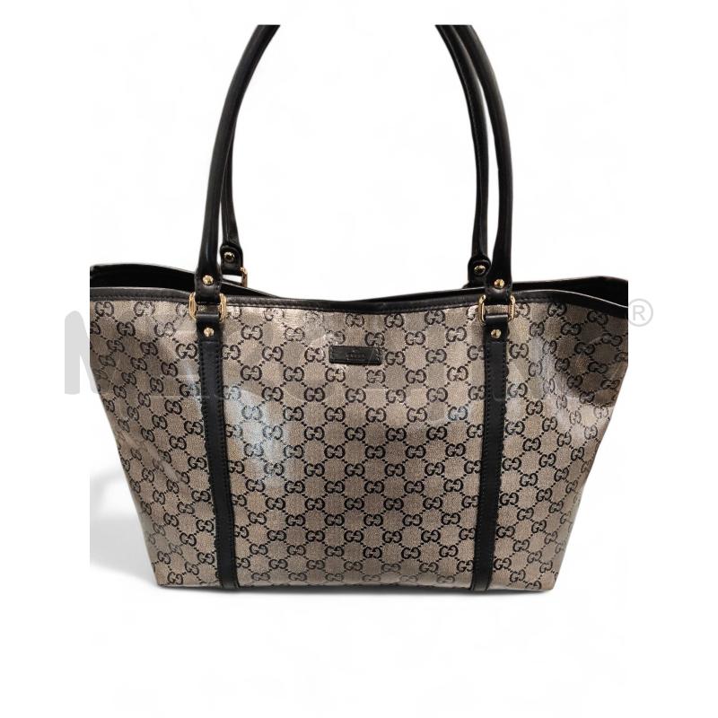 BORSA DONNA GUCCI SHOPPER BLU SATIN | Mercatino dell'Usato Roma tiburtina 1