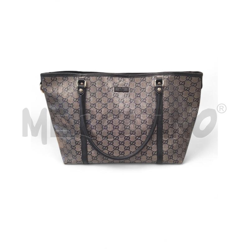 BORSA DONNA GUCCI SHOPPER BLU SATIN | Mercatino dell'Usato Roma tiburtina 1