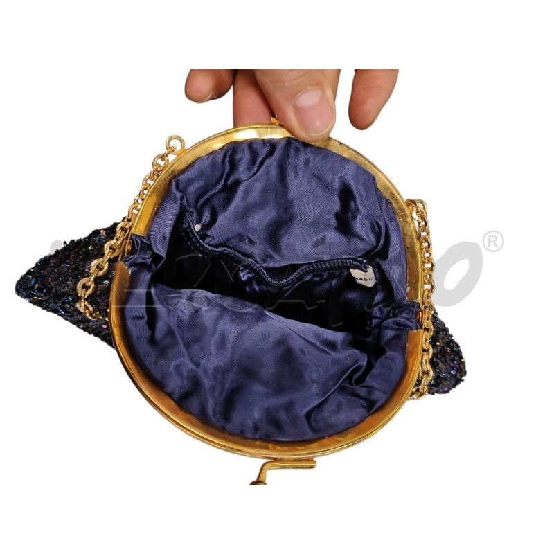 BORSA DONNA HANDMADE BLU PERLINE | Mercatino dell'Usato Roma tiburtina 2