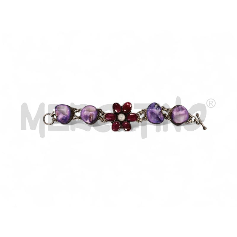 BRACCIALE PIETRE VIOLA FIORE | Mercatino dell'Usato Roma tiburtina 1