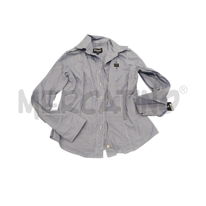 CAMICIA DONNA BLAUER GESSATO AZZ BIA | Mercatino dell'Usato Roma tiburtina 1