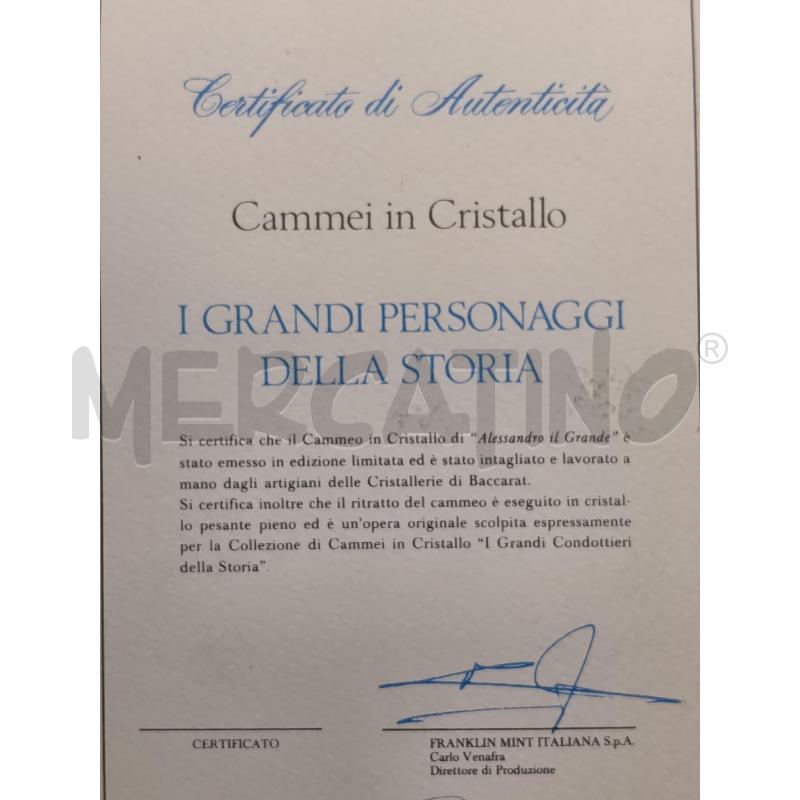 CAMMEO ALESSANDRO IL IL GRANDE BACCART | Mercatino dell'Usato Roma tiburtina 4