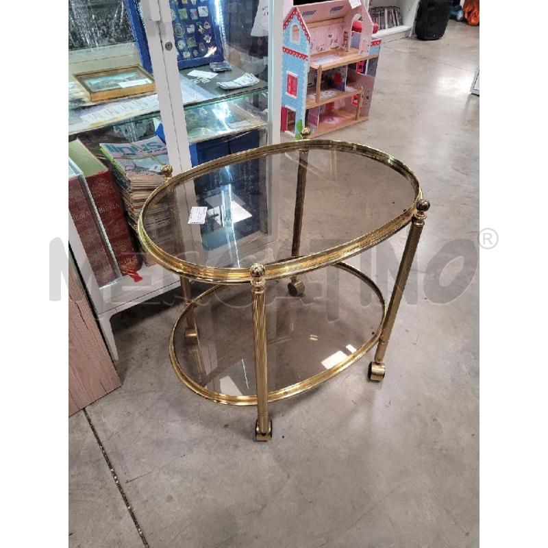 CARRELLO OTTONE DUE RIPIANI RUOTE | Mercatino dell'Usato Roma tiburtina 1