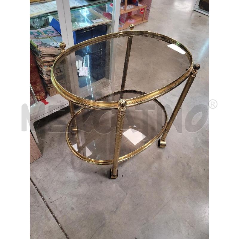 CARRELLO OTTONE DUE RIPIANI RUOTE | Mercatino dell'Usato Roma tiburtina 2