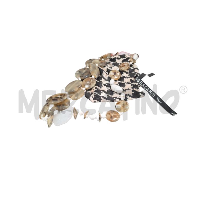 COLLANA ANGELA CAPUTI BEIGE BIANCO | Mercatino dell'Usato Roma tiburtina 1