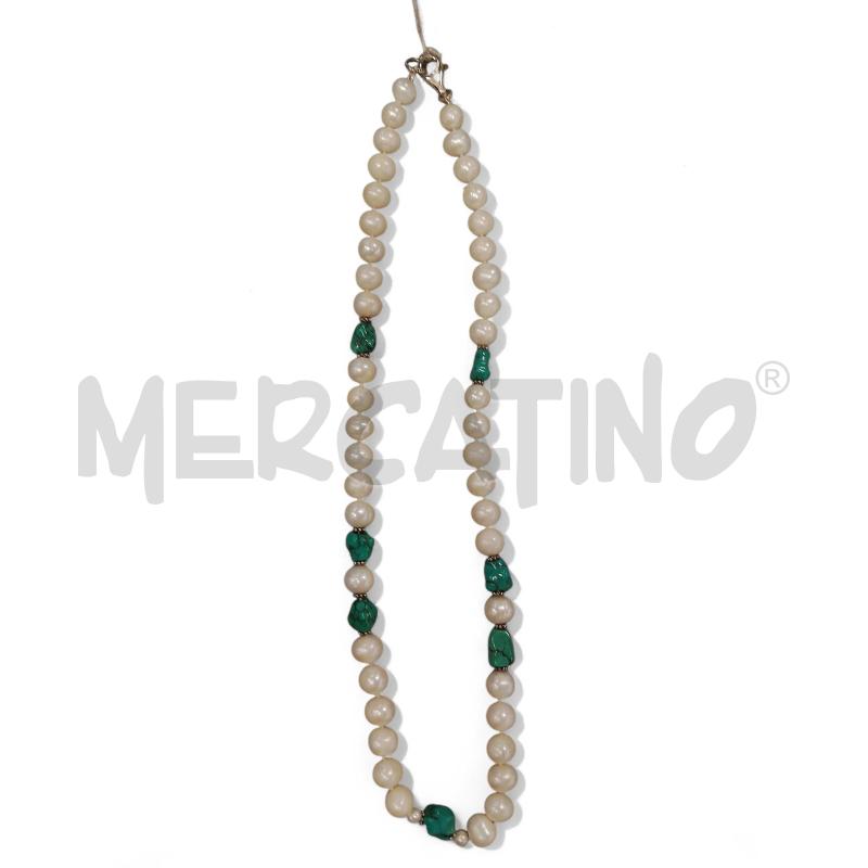 COLLANA AR PERLE FIUME E TURCHESE  | Mercatino dell'Usato Roma tiburtina 1