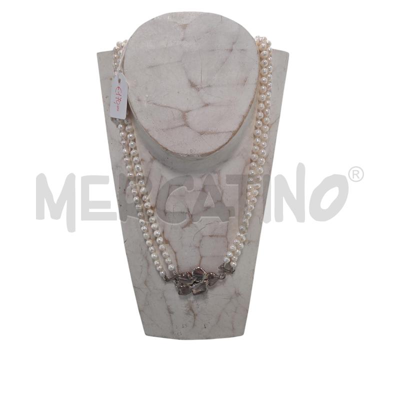 COLLANA AR PERLINE E MEDAGLIA CORALLO | Mercatino dell'Usato Roma tiburtina 1