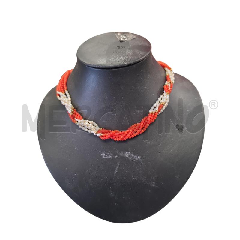 COLLANA CORALLO E PERLE CHIUSURA ARG | Mercatino dell'Usato Roma tiburtina 1